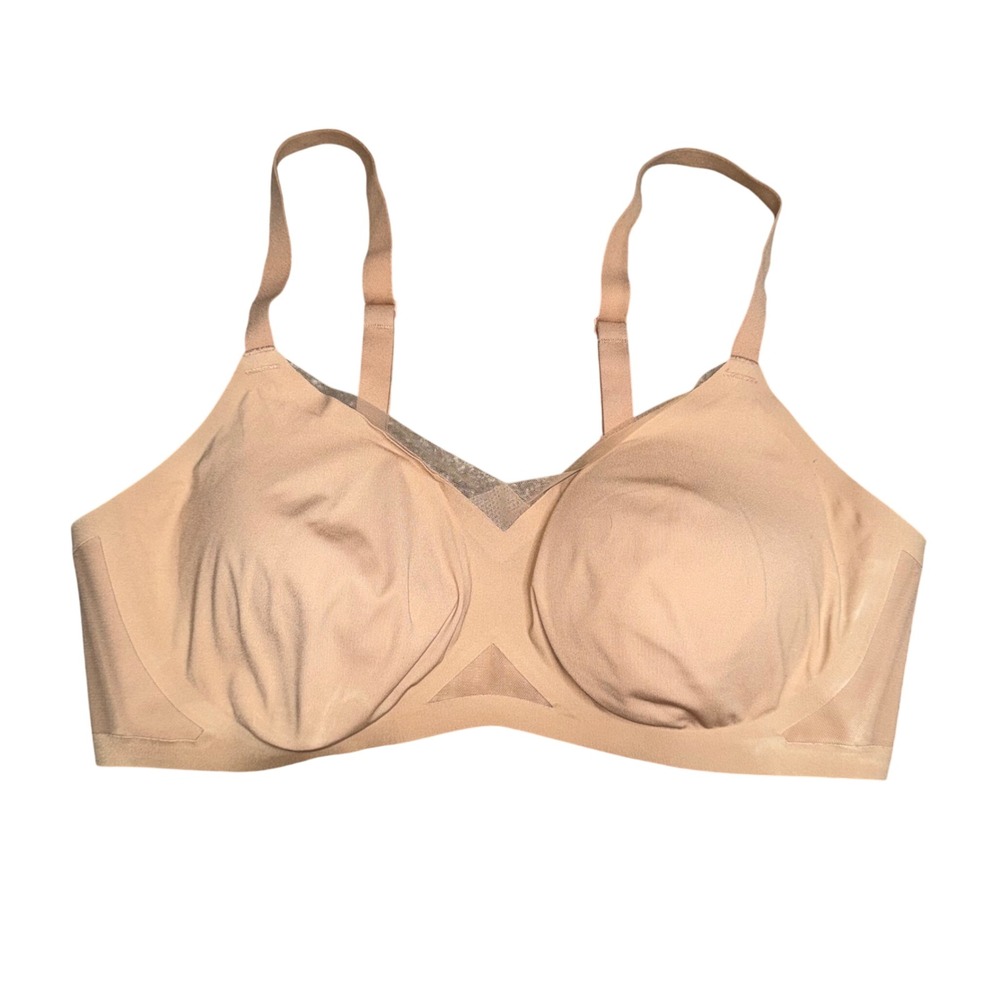 Honeylove Crossover Bra Women Large 38B/C Sand Beige Excellent Wireless Seamless